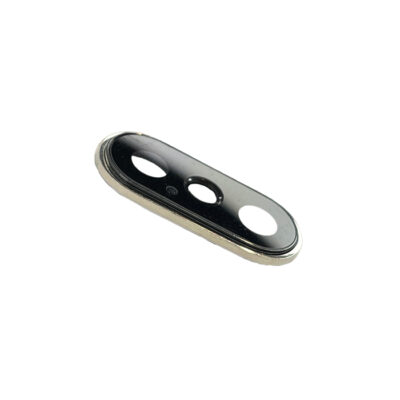 Vidrio de Cámara iPhone Xs con Marco Plateado Vidrio de Cámara iPhone Xs con Marco Plateado