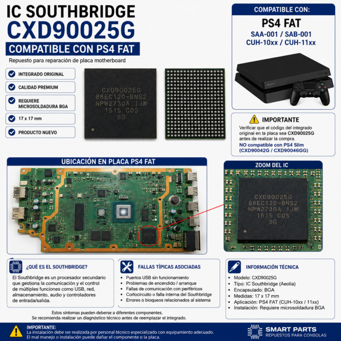 Chip IC Southbridge CXD90025G Compatible PS4 FAT CUH-10xx CUH-11xx BGA