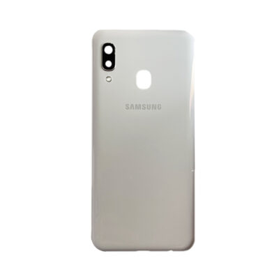 Tapa Trasera Samsung A20E A202 Blanca con Vidrio de Cámara