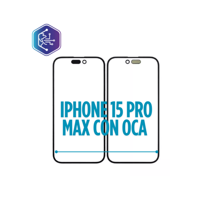 CRISTAL IPHONE 15 PRO MAX CON LAMINA OCA