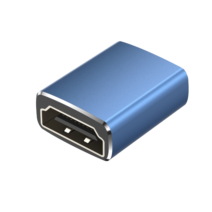 ADAPTADOR DE HDMI HEMBRA A HDMI HEMBRA 8K  ALUMINIO AZUL ELECTRICO