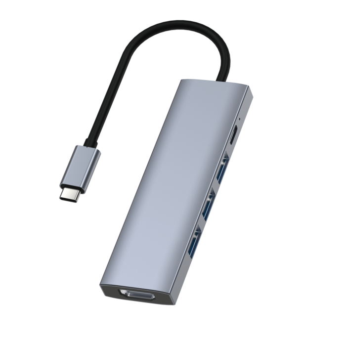 DOCKING STATION 5 EN 1 USB C A USB 3.0 + USB 2.0 X2 + HDMI 4K + ALIMENTACION
