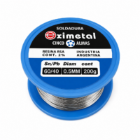 ESTAÑO EN ROLLO 60 40 0.5 MM X 200 GRAMOS EXIMETAL ESTAÑO EN ROLLO 60 40 0.5 MM X 200 GRAMOS EXIMETAL