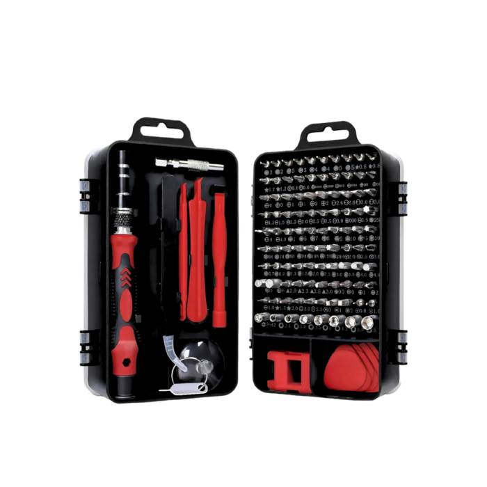 KIT HERRAMIENTAS 115 PIEZAS ROJO