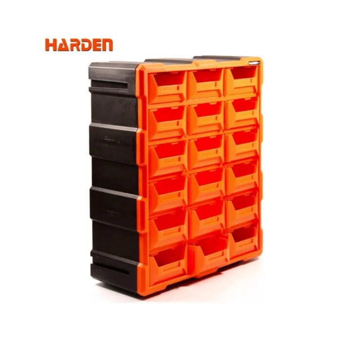 GAVETERO ORGANIZADOR HERRAMIENTAS 18 CAJONES HARDEN 520372 COLOR NARANJA