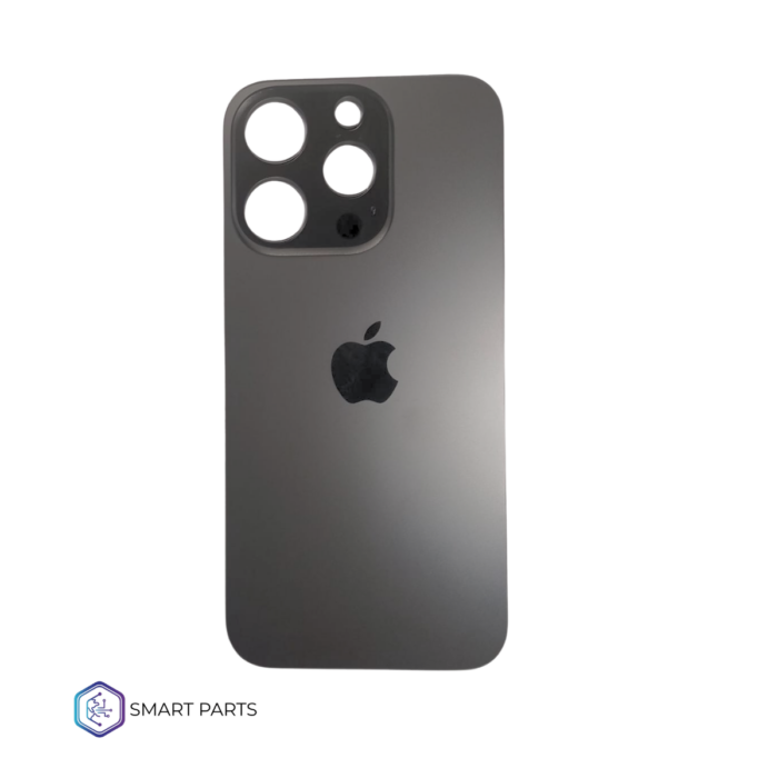 TAPA TRASERA IPHONE 15 PRO NEGRA BIG HOLE CON LOGO